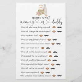 Boho子供部屋ベイビーシャワー推測誰がゲーム