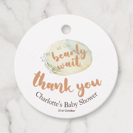 Boho子供部屋我々は赤ちゃんシャワーの好意を待つことができる フェイバータグ (正面)