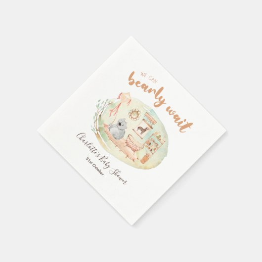 Boho子供部屋我々はbearly待つことができ赤ちゃんシャワーナプキン スタンダードカクテルナプキン (角)