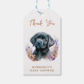 Boho子犬テラコッタベビーシャワーありがとう ギフトタグ (正面)