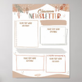 Boho学校のニュースレター編集可能テンプレート ポスター (正面)