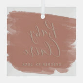 Boho孫モダンベビーの初めてのクリスマス名 ガラスオーナメント (裏面)