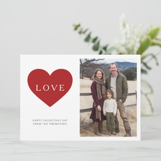 Boho家族素朴写真ラブバレンタインデー シーズンカード (スタンド正面)