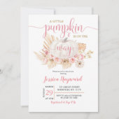 Boho小さなカボチャが赤ちゃんシャワーの途中にある 招待状 (正面)