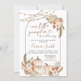 Boho小さなカボチャは赤ちゃんシャワーの途中にある 招待状