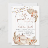 Boho小さなカボチャは赤ちゃんシャワーの途中にある 招待状 (正面)