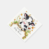 Boho小さなカラフル牛の赤ちゃんシャワー スタンダードカクテルナプキン (角)