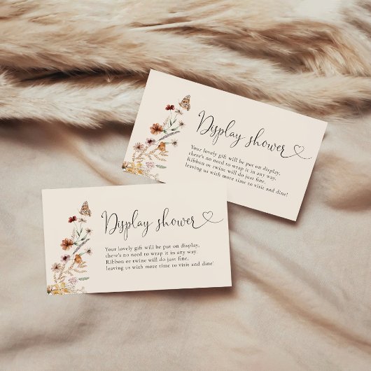Boho小さなワイルドフラワーの赤ちゃんシャワーディスプレイ エンクロージャーカード