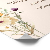 Boho小さなワイルドフラワーベビーシャワー歓迎サイン ポスター (角)