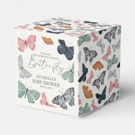 Boho小さな蝶の赤ちゃんシャワー フェイバーボックス (裏面サイド)