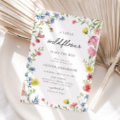Boho小カラフルさな野草妖精の赤ちゃんシャワー 招待状
