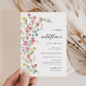 Boho小カラフルさな野草妖精の赤ちゃんシャワー 招待状