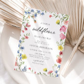 Boho小カラフルさな野草妖精の赤ちゃんシャワー 招待状