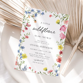 Boho小カラフルさな野草妖精の赤ちゃんシャワー 招待状