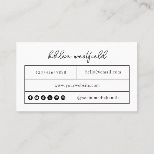 Boho小モダンさな名刺 名刺 (裏面)