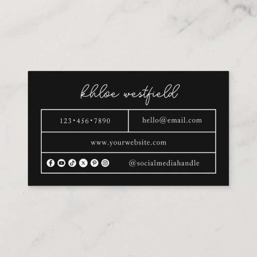 Boho小モダンさな名刺 名刺 (裏面)