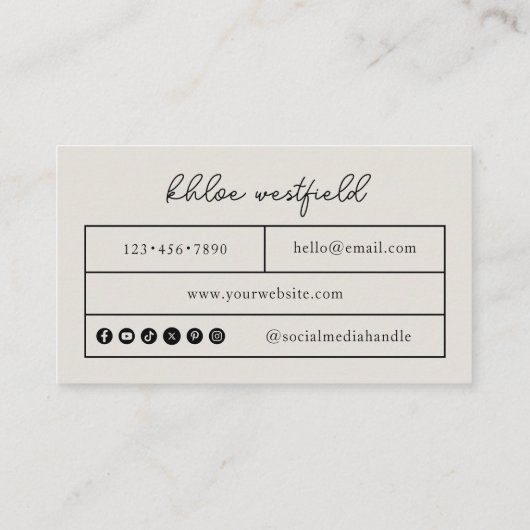 Boho小モダンさな名刺 名刺 (裏面)