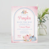 Boho少しカボチャが途中の赤ちゃんシャワー 招待状 (スタンド正面)