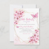 Boho少し蝶の彼女の方法ベビーシャワー 招待状 (正面)