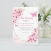 Boho少し蝶の彼女の方法ベビーシャワー 招待状 (スタンド正面)