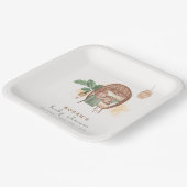 Boho居心地の良いテディベア睡眠赤ちゃんシャワー ペーパープレート (傾斜あり)