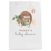 Boho居心地の良いテディベア睡眠赤ちゃんシャワー ミディアムペーパーバッグ (正面)