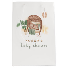 Boho居心地の良いテディベア睡眠赤ちゃんシャワー ミディアムペーパーバッグ