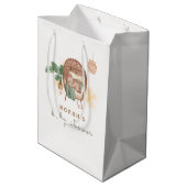 Boho居心地の良いテディベア睡眠赤ちゃんシャワー ミディアムペーパーバッグ (裏面アングル)