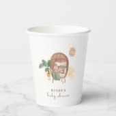 Boho居心地の良いテディベア睡眠赤ちゃんシャワー 紙コップ (裏面)
