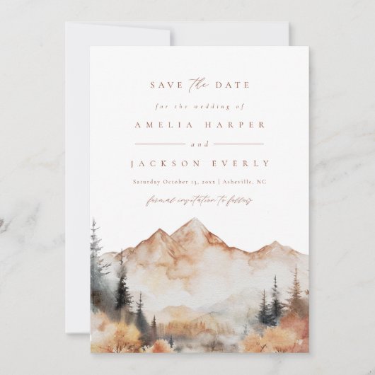 Boho屋外ウェディング日付を保存 招待状 (正面)