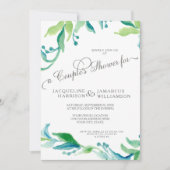 BOHO屋外ガーデンオリーブブランチカップルシャワー 招待状 (正面)