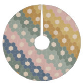 Boho幾何スタイリッシュパターンブルーグリーン赤面 ブラッシュドポリエステルツリースカート (正面)