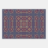 Boho幾何学模様インスパイア ラッピングペーパーシート (正面)
