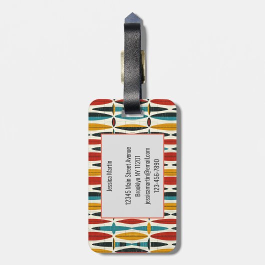 Boho幾何学模様 ラゲッジタグ (裏面縦)