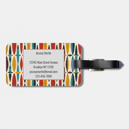 Boho幾何学模様 ラゲッジタグ (裏面横)