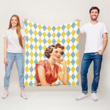 Boho幾何学模様（50年代のレディ付き黄色の青）