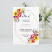 Boho幾何学水色フローラ結婚の詳細 エンクロージャーカード (スタンド正面)