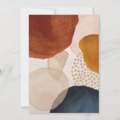 Boho幾何学的モダン赤面ピンクテラコッタフォト セーブザデート (裏面)