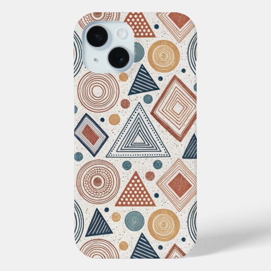 Boho幾何学的抽象芸術シェイプTerracottaパターン Case-Mate iPhoneケース (裏面)