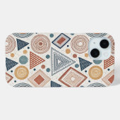 Boho幾何学的抽象芸術シェイプTerracottaパターン Case-Mate iPhoneケース (裏面 (横))
