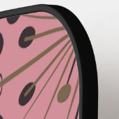 Boho幾何学矢印ピンクパーソナライズされた色 ピックルボールラケット (左詳細)