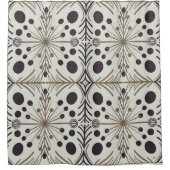 Boho幾何学矢印ホワイトパターン シャワーカーテン (正面)