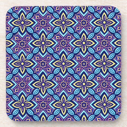Boho幾何鮮やかパターンのコースター – 6のセット コースター (正面)