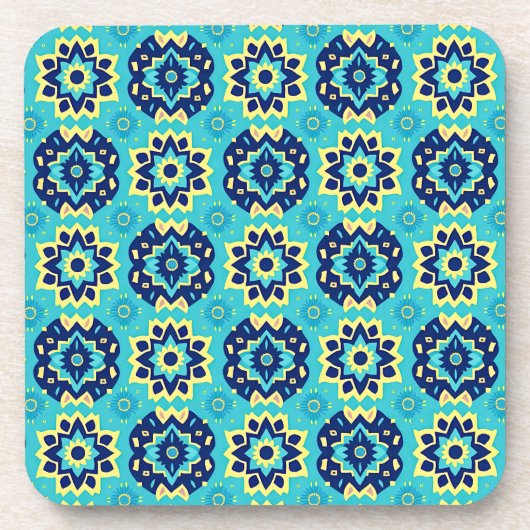 Boho幾何鮮やかパターンのコースター – 6のセット コースター (正面)