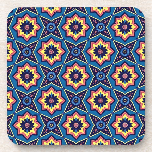 Boho幾何鮮やかパターンのコースター – 6のセット コースター (正面)