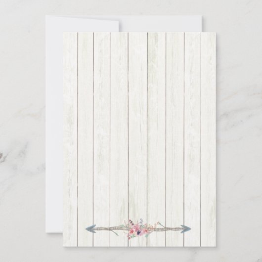 Boho弓または矢印ジェンダー表示パーティー 招待状 (裏面)