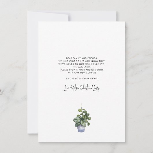 Boho引っ越しましたシックな水の色の移動 案内状 (裏面)