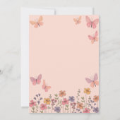 boho彼与え私の蝶の花ブライダルシャワー 招待状 (裏面)