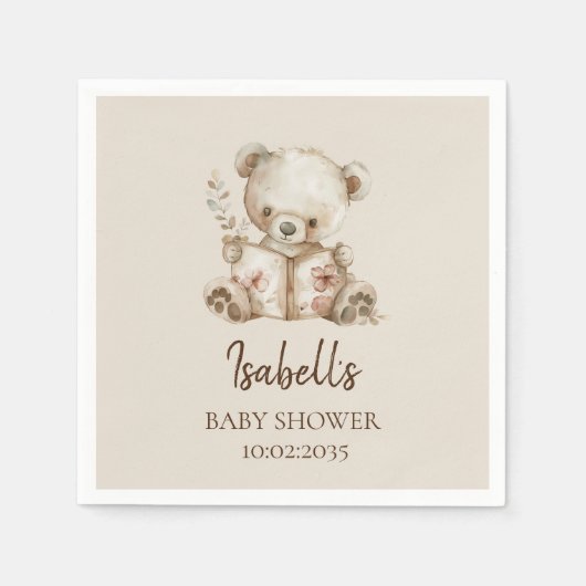 Boho心待ちストーリータイムベビーベイビーシャワー スタンダードカクテルナプキン (正面)