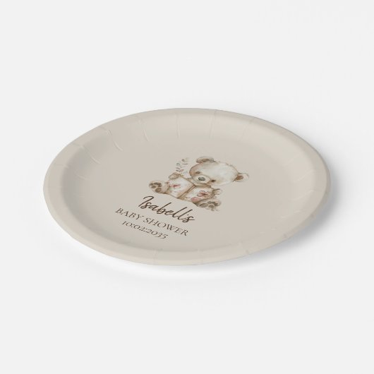 Boho心待ちストーリータイムベビーベイビーシャワー ペーパープレート (アングル)